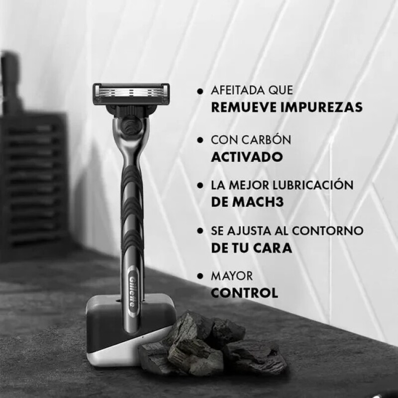 Afeitadora Gillette Mach 3 Carbon 1 Unidad Afeitadora Gillette Mach 3 Carbon 1 Unidad