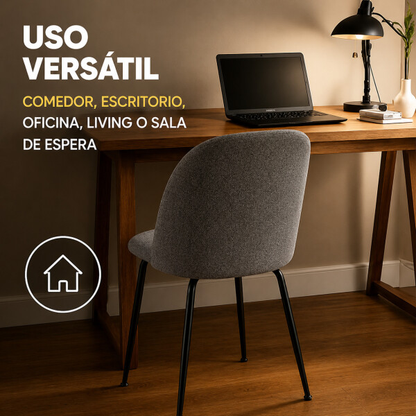 Silla Comedor ComboHome Cali Eames X4 Gris 1