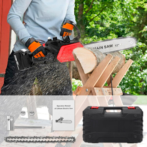 Motosierra Portátil Inalámbrica, Recargable De 12" A Bateria MOTOSIERRA INALAMBRICA 12"2 VAR1556