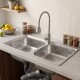 Pileta de cocina Lumax Acero Doble Bacha Monocomando 78x42 cm Plateado