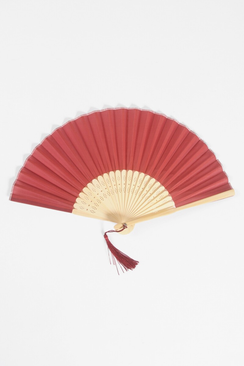Abanico Bambú rojo