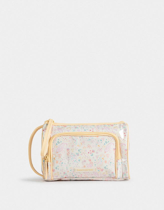 Porta Cosméticos Flores Portacosmético Con Bolsillo - Estampado Flores