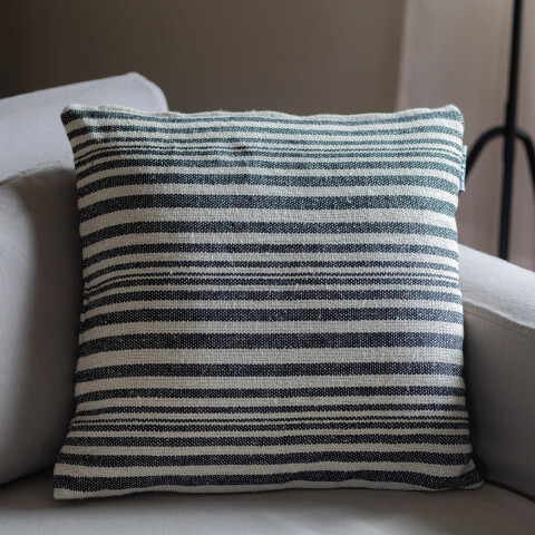 Funda de almohadón algodón 45x45cm Rayas Taupe