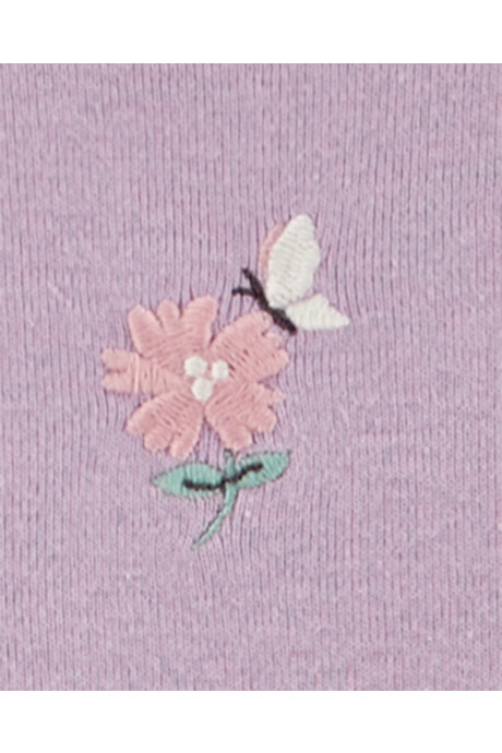Set tres piezas de algodón, pantalón y dos bodies, diseño floral Sin color