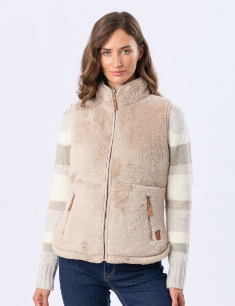 CHALECO SHERPA SUAVE Beige Oscuro