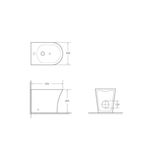 Bidet Con Transferencia Linea Anori Color Gris Mate 000