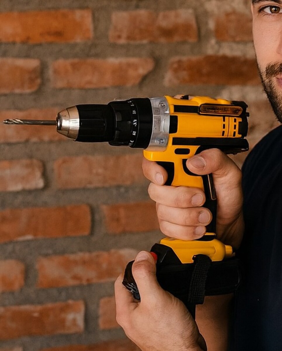 Set Taladro Inalámbrico 21v Con 2 Baterías Y Cargador 