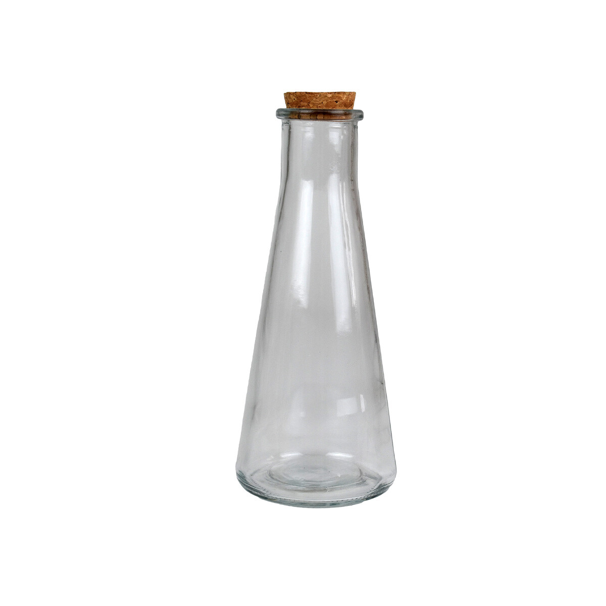Botella de vidrio triangular con tapa de corcho 340ml — El Clon