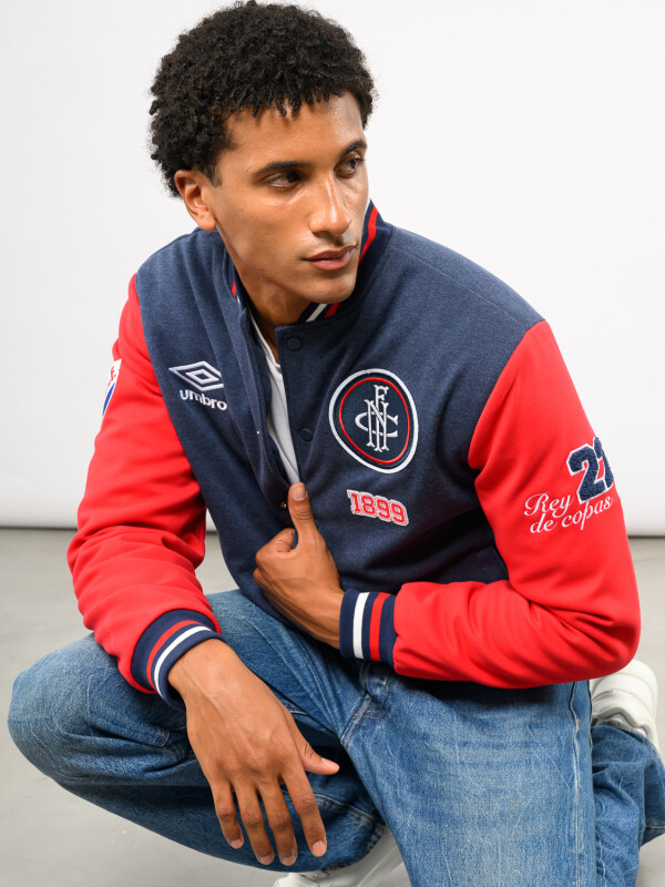 Campera Bomber Vent Nacional Hombre Azul Marino, Rojo