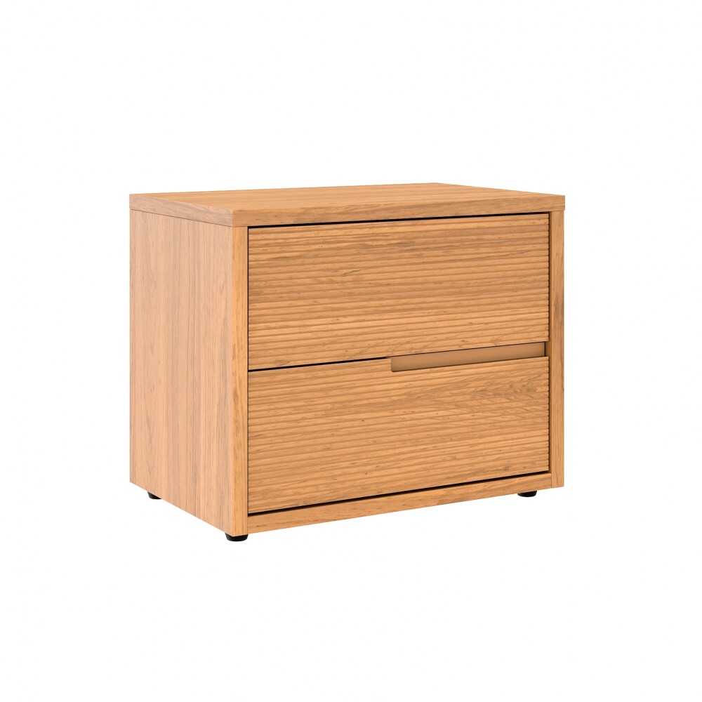 Mesa de Luz 2 cajones - Moderna Marrón