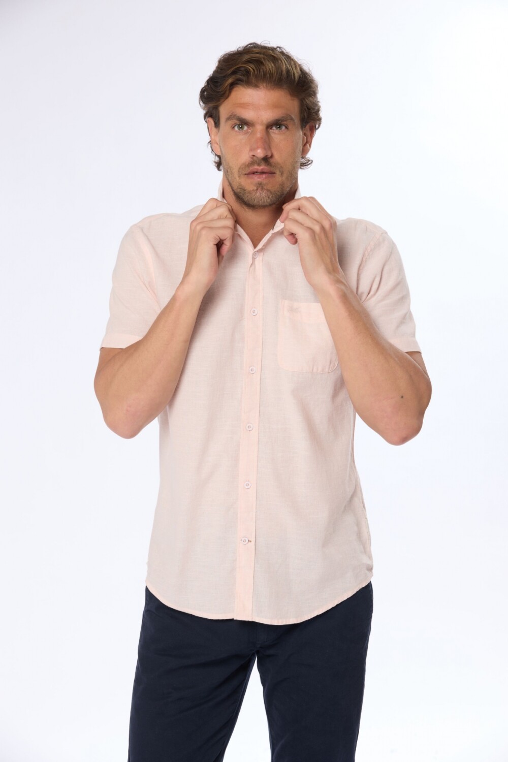 CAMISA DE LINO Rosa