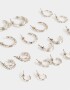 Aros Argollas Set Metal Aros Argollas Sets - Plateado