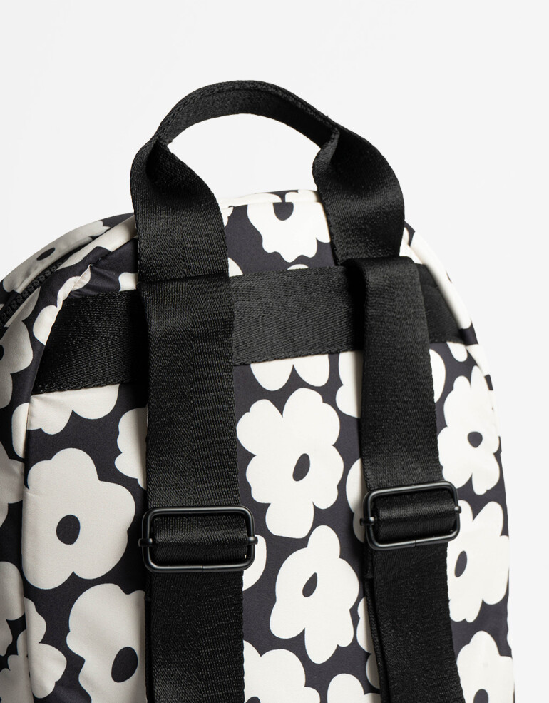 Mochilas Urbanas Nylon Mochila Flores En Material Reciclado - Estampado Flores