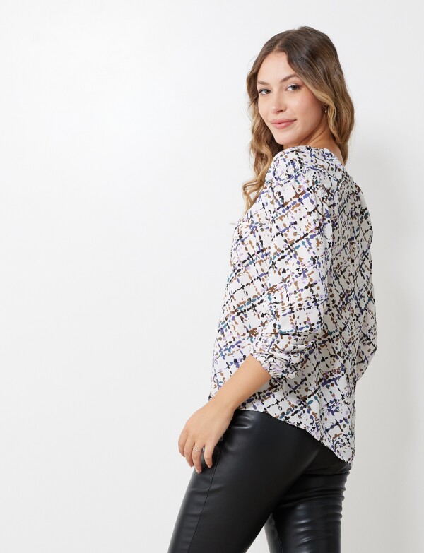 Blusa Gasa Print CRUDO/MULTI