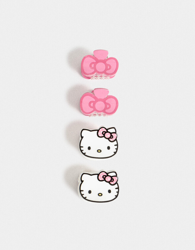 Hebillas Infantiles Licencias Set De Broches "hello Kitty" - Combinacion Multicolor