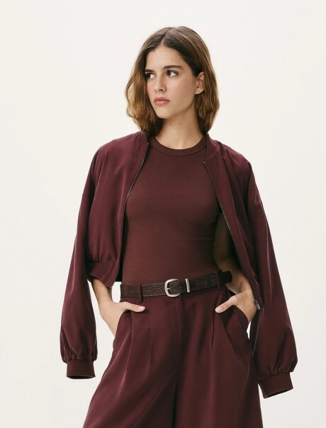 BLUSA CROPPED EN TELA ACANALADA BLUSA MM FEM