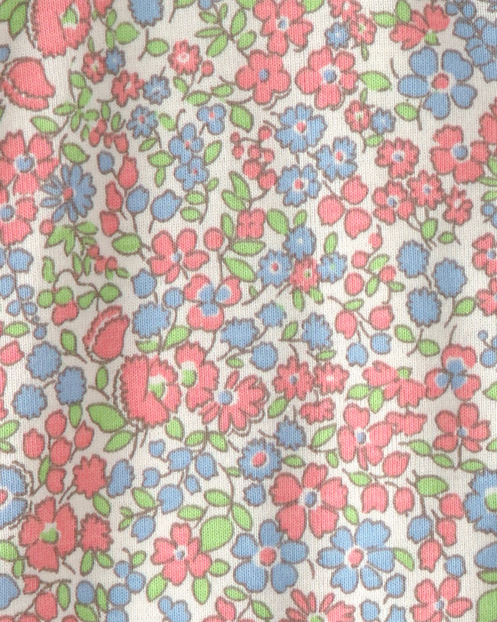 Pijama enterito de algodón orgánico con pie, diseño floral Sin color