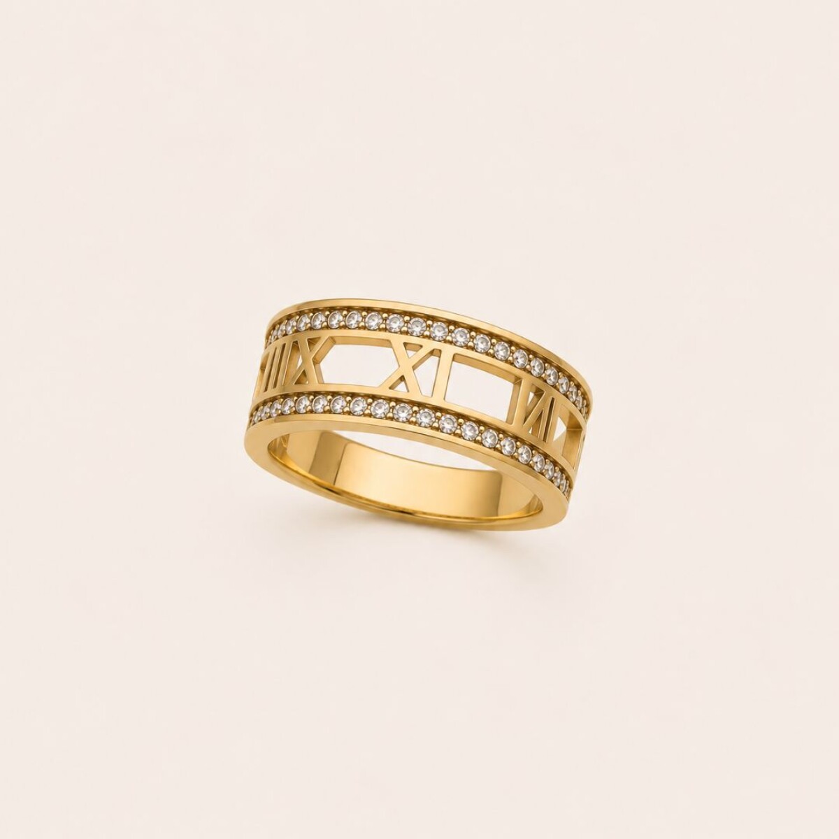 Anillo Números Romanos - Oro 10k 