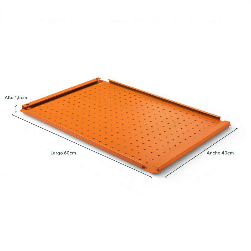 Panel perforado pegboard metálico organizador de pared 60x40 cm – Multiuso para el hogar Naranja