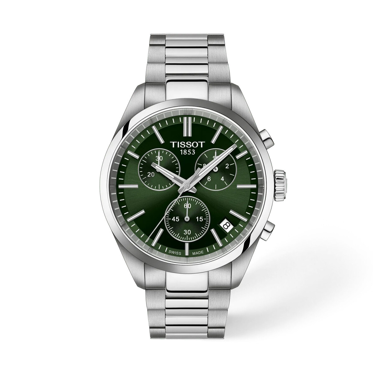 Reloj TISSOT PR 100 de acero 40mm con esfera verde inglés 