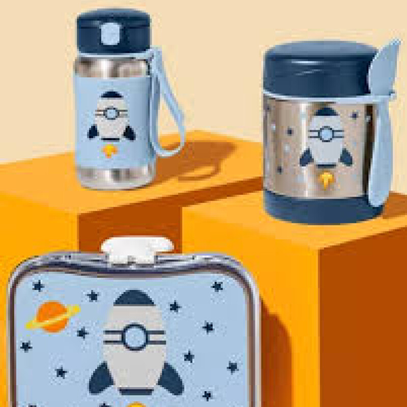 Tupper Contenedor lanchera para niños 2 en 1 Cohete