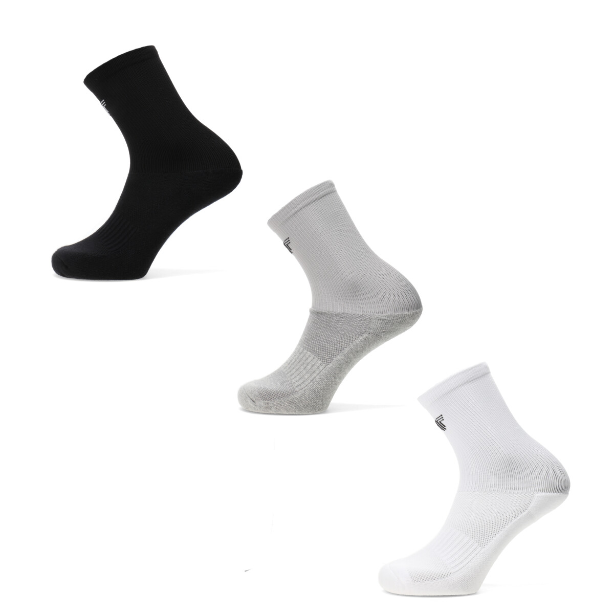 Medias Unisex Tiffosi x3 caña alta - Negro - Blanco - Gris 