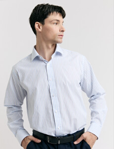 012678 CAMISA HARRINGTON LABEL Blanco/celeste