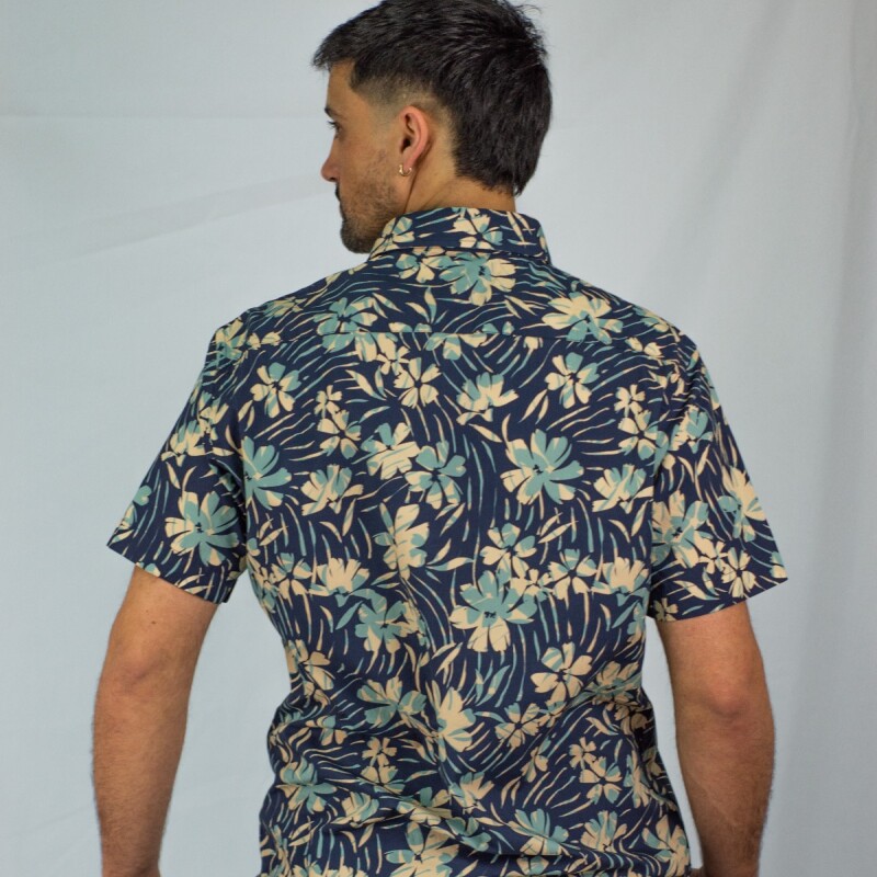 Camisa estampada Hawai Blue Flower