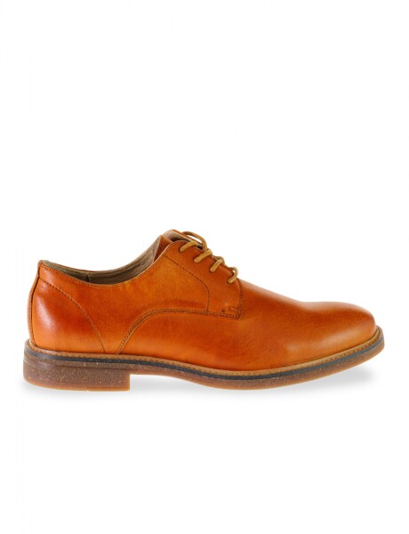 ZAPATO DE CUERO CON CORDONES Marron