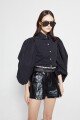 SHORT DE LINO METALIZADO FRIDA Negro