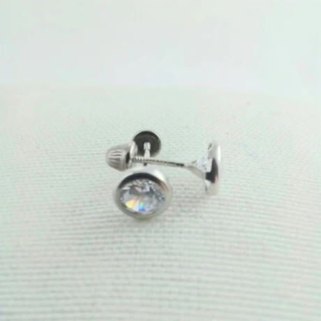 Par de caravanas de Plata 925 con circonia Punto de Luz