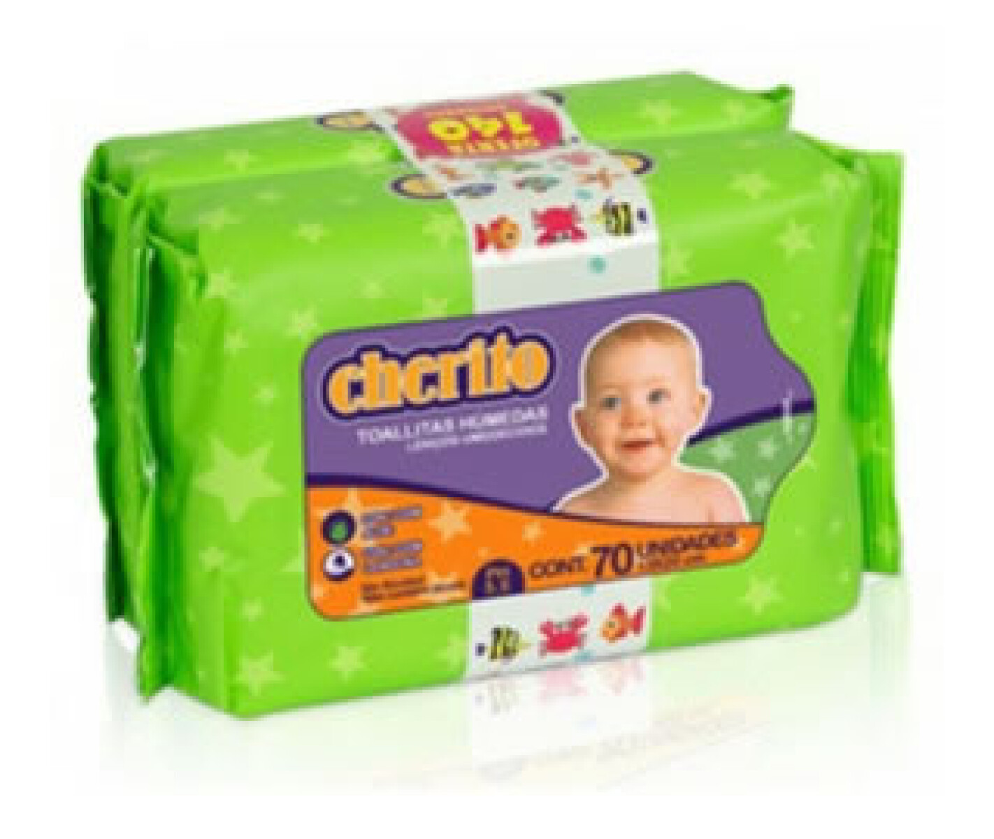 Toallitas Húmedas Cherito Plana 70 x2 – Limpieza Práctica y Delicada