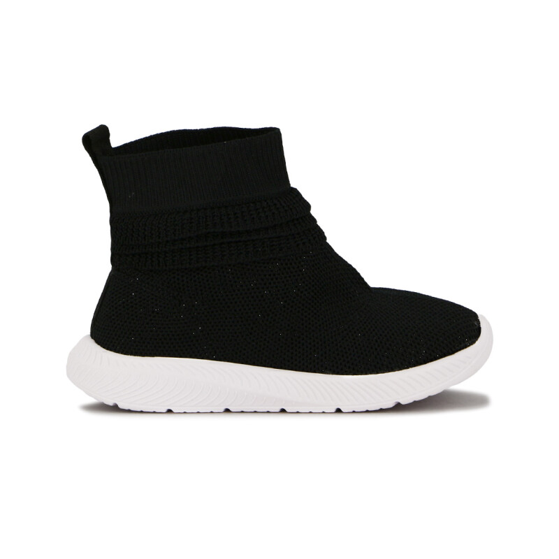 Molekinha Calzado Deportivo Mid Casual Tejida Suela De Goma Negro-plata
