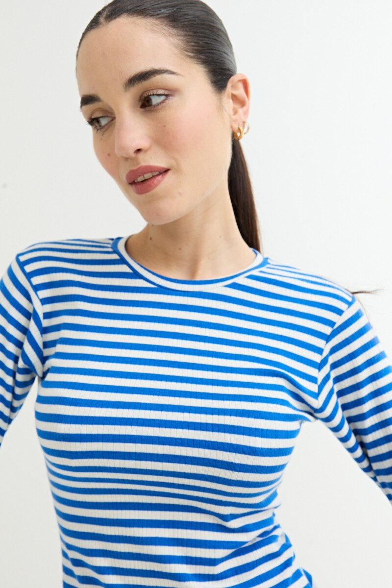 Remera cuello a la base AZUL OSCURO