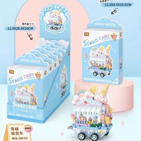 Juguete bloques mini carrito helados