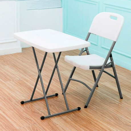 Sillas Plegables Metal Set X2 Jardín Hogar Camping Blanco