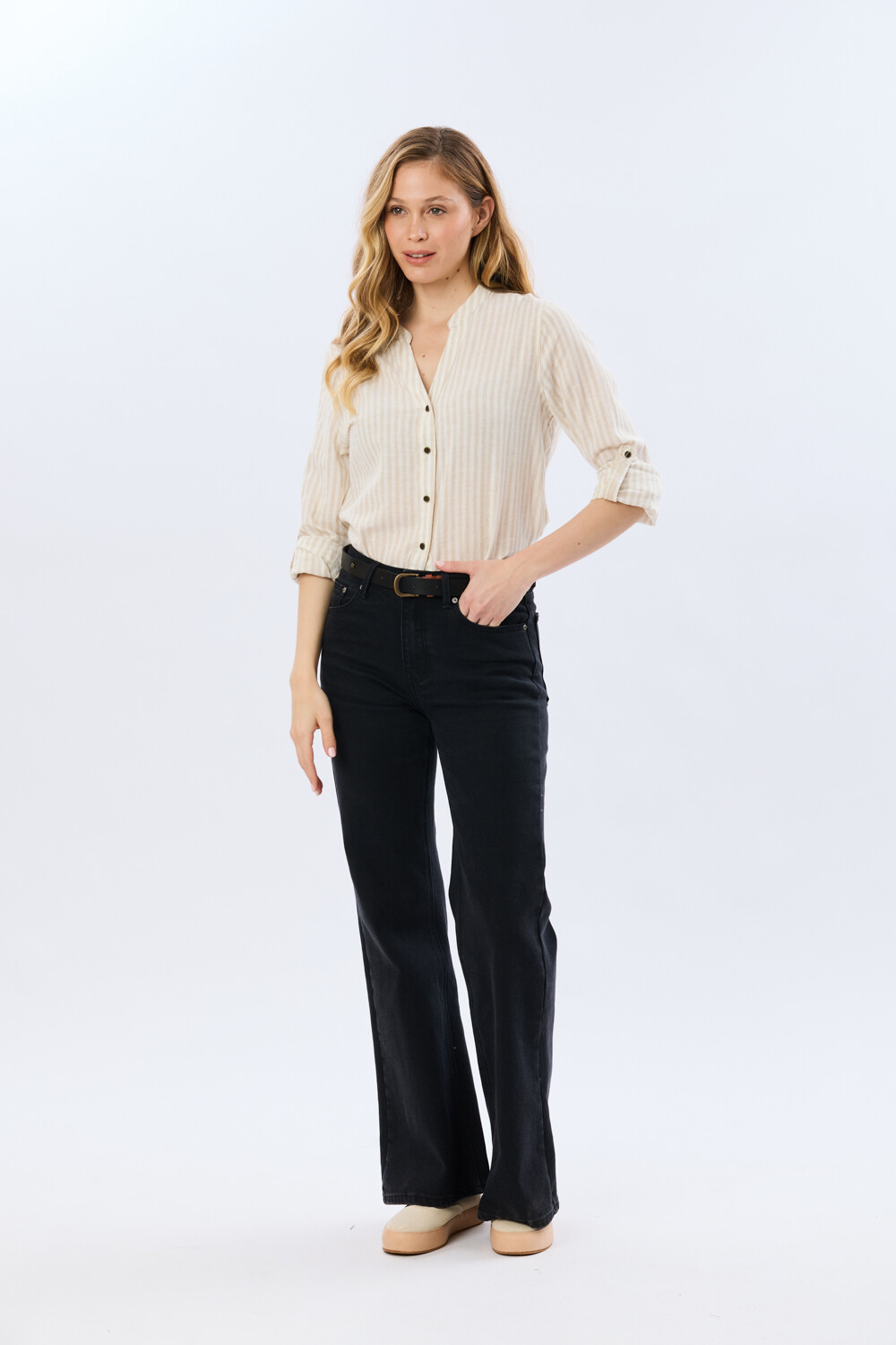 PANTALÓN DE JEAN WIDE LEG Negro