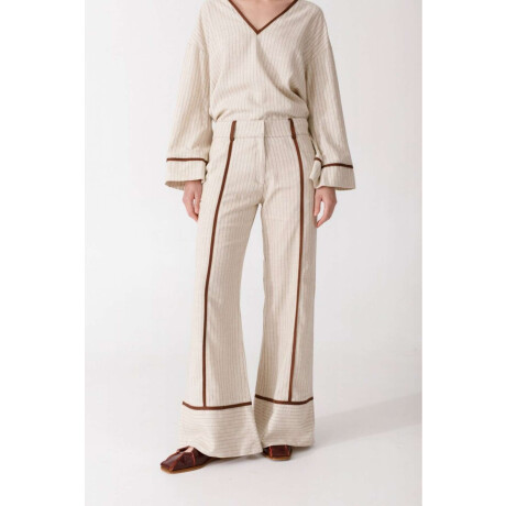 Pre Venta Pantalon Coco Rayas Beige
