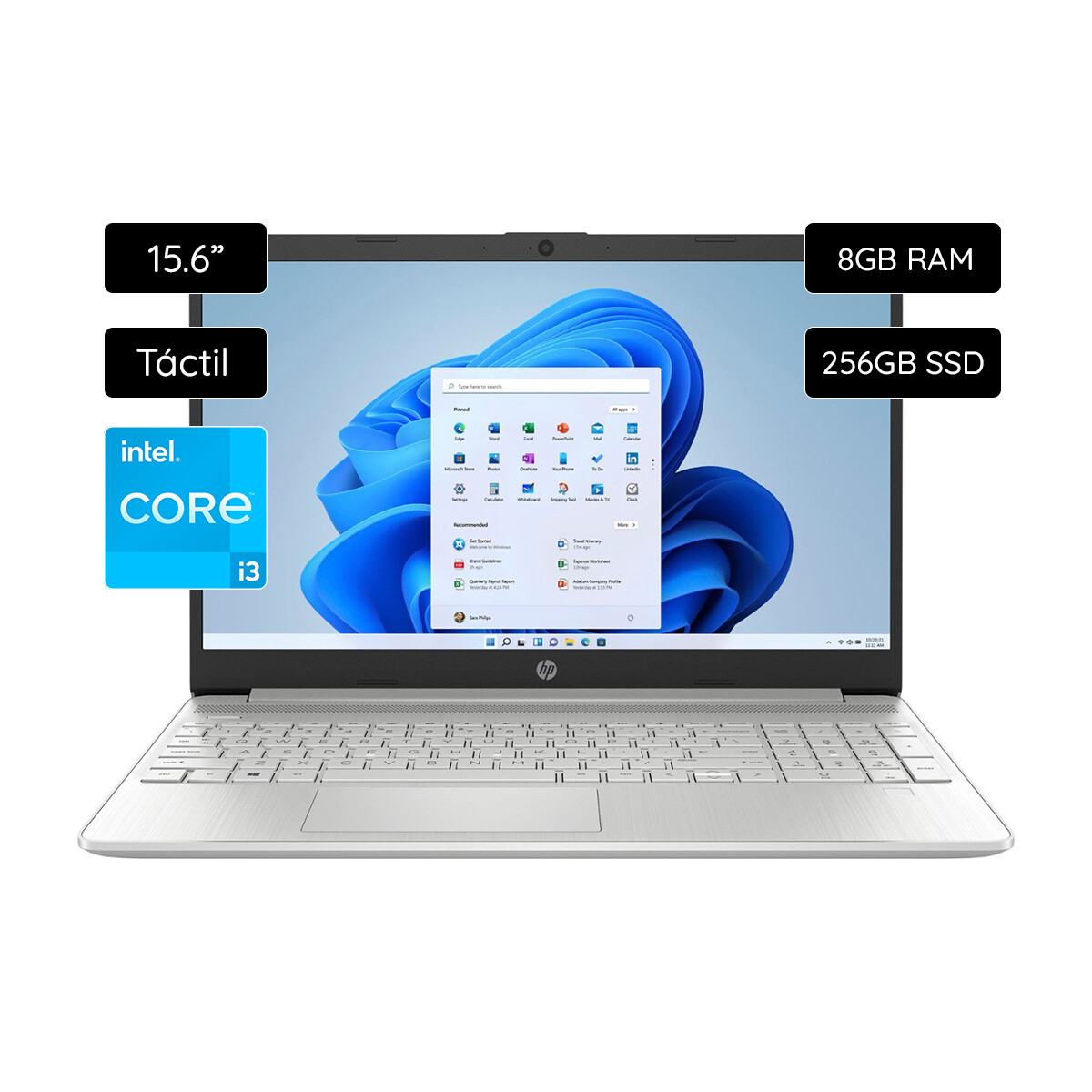Notebook HP 15-DY5033DX 15.6" 256GB SSD / 8GB RAM Intel Core i3-1215U - Silver 