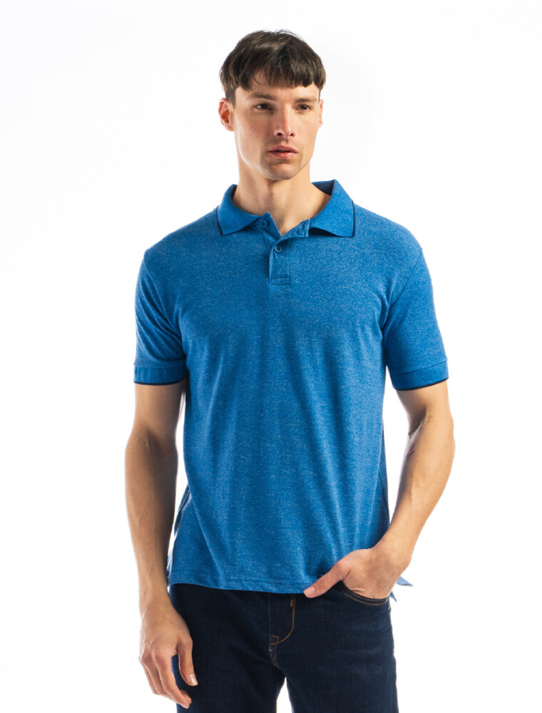 Remera Polo Algodón FRANCIA MEL/ MARINO