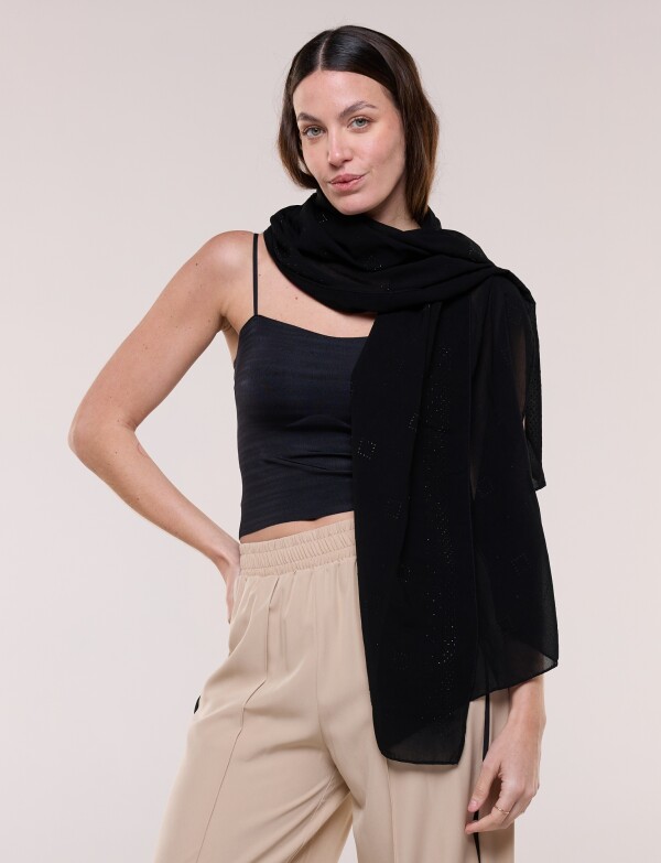 Pashmina Noche Con Apliques De Strass NEGRO