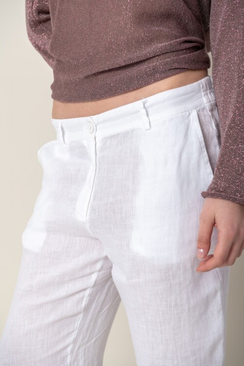 Pantalón de lino Blanco