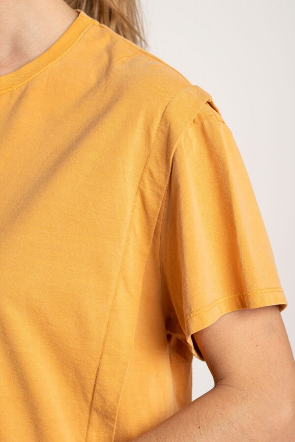 Remera Algodón Mamga Corta Amarillo Mostaz
