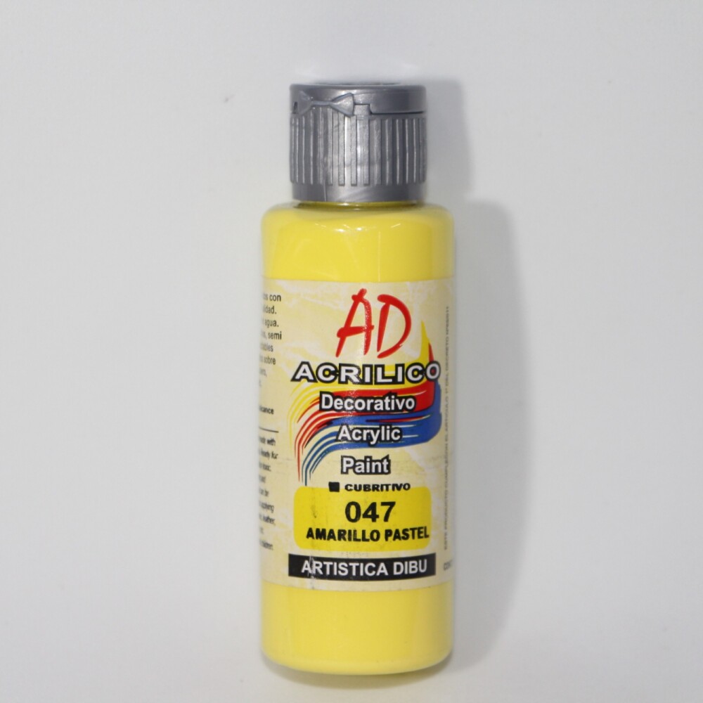 PINTURA ACRILICA ARTISTICA DIBU 60 ML. DIFERENTES COLORES COLOR AMARILLO PASTEL 047