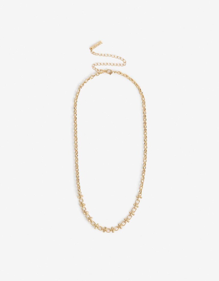 Collares Cortos Metal Collar Corto Bañado En Oro - Dorado
