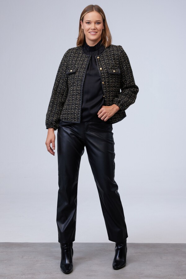 Chaqueta Tweed NEGRO/DORADO