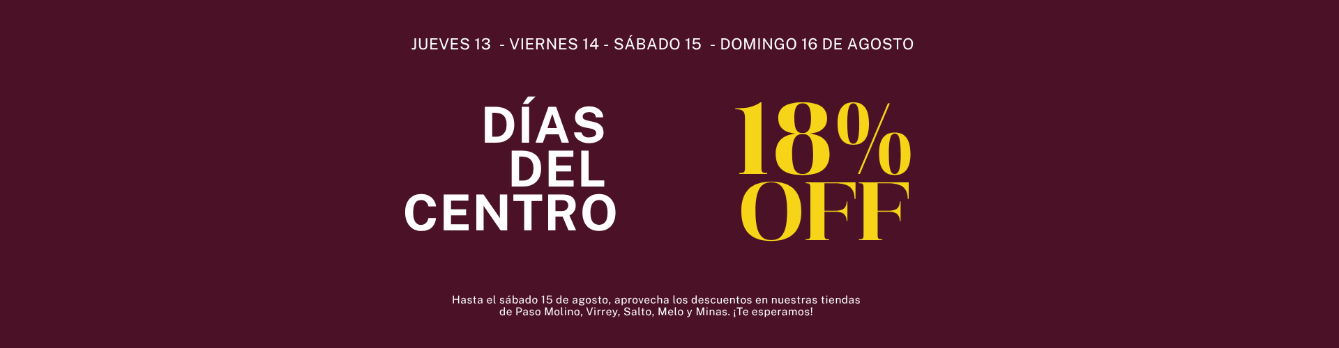 DÍAS DEL CENTRO - AGOSTO 2026