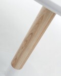 Mesa Trick Ø 90 cm lacado blanco pie de madera maciza de fresno y acero acabado blanco