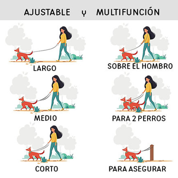 Correa para Perros de Longitud Ajustable Multifuncional Correa para Perros de Longitud Ajustable Multifuncional