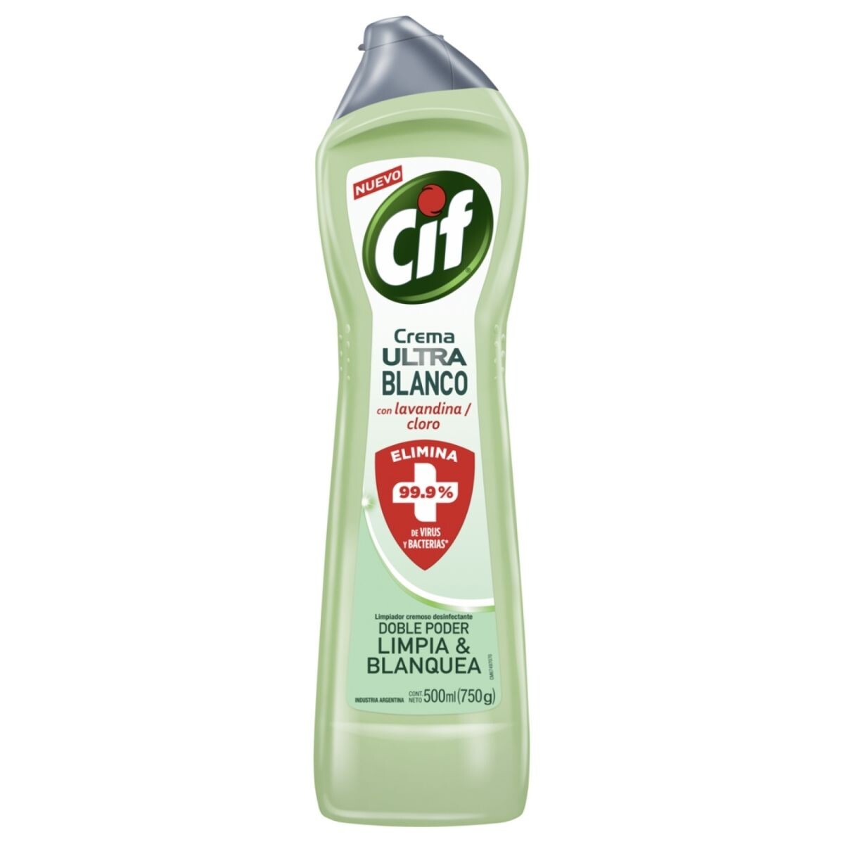 Cif Crema Ultra Blanco Limpiador Cremoso Disinfectant Cream Cleaner with  Bleach, 375 g / 13.22 oz